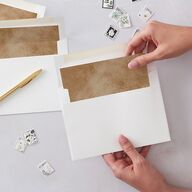 Soft Pampas Botanical Engagement Party Envelope Liners Sepia Standard