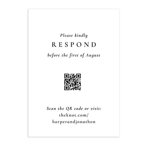 Editorial Monogram Photo QR Code RSVP Cards Pure White Signature Standard