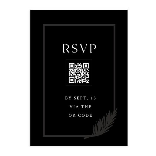 Classic Palm Trees QR Code RSVP Cards Licorice Signature