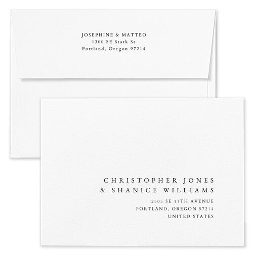 Double Frame Rehearsal Dinner Invitation Envelopes Kraft Licorice Both Recipient and Return Addresses Signature Standard