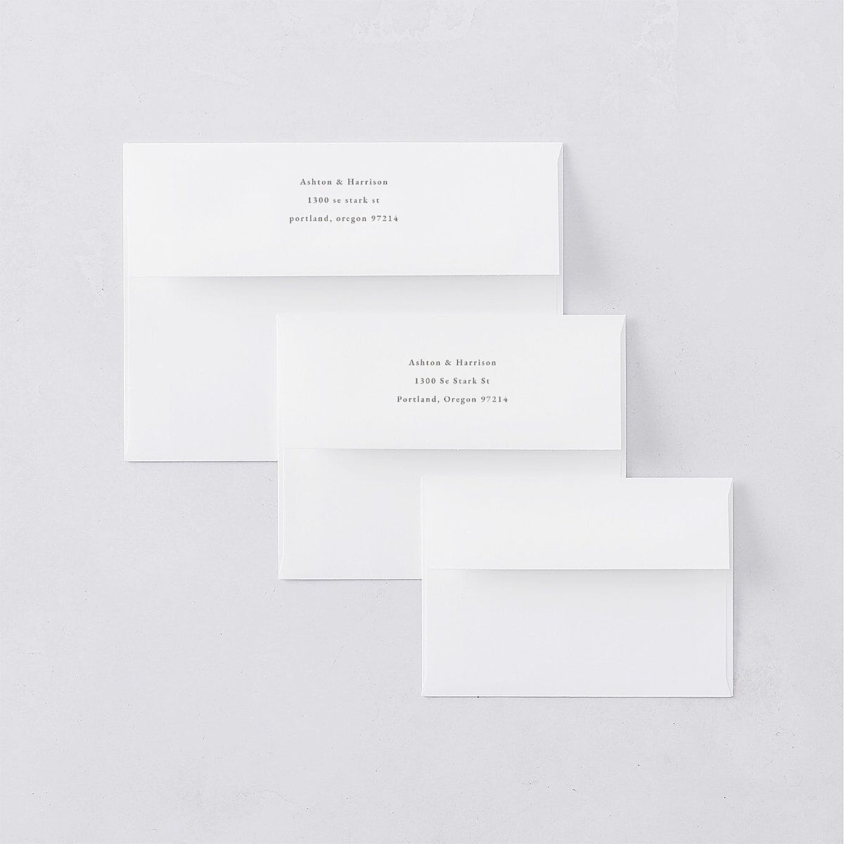 Timeless Lockup Thank You Card Envelopes White Pure White Both Recipient and Return Addresses Signature Standard