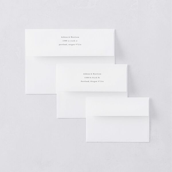 Timeless Lockup Thank You Card Envelopes White Pure White Both Recipient and Return Addresses Signature Standard