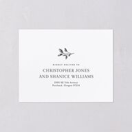 Elegant Botanical Initials  All-in-One Wedding Invitations Pure White Signature Light Both Recipient and Return Addresses No