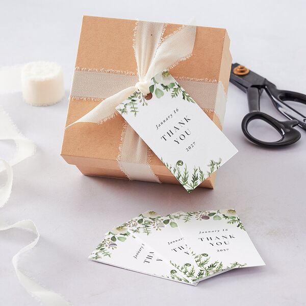 Gilded Fern Frame Botanical Favor Gift Tags Gold Linen Signature