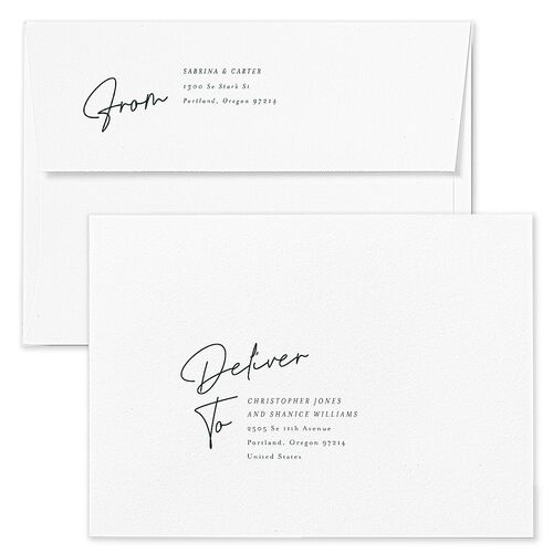 Married and Bright Holiday Card Envelopes Kraft Deep Lake Recipient Address Standard Signature