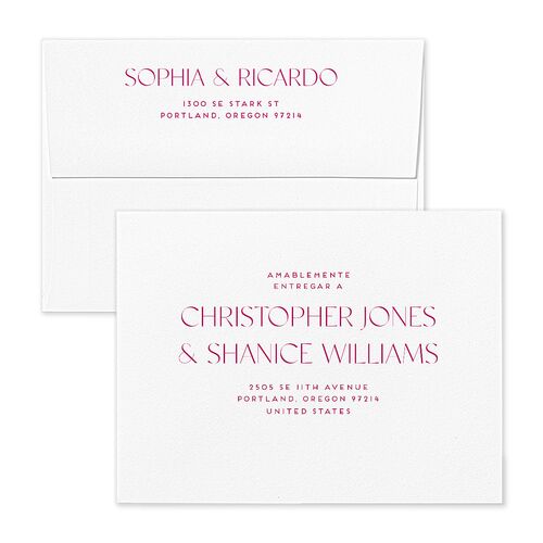 Color del Amor Bilingual Foreign Language Thank You Card Envelopes Rose Ultramarine Return Address Signature Standard