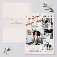 Mood Board Save the Date Cards Linen Signature smooth Blank No