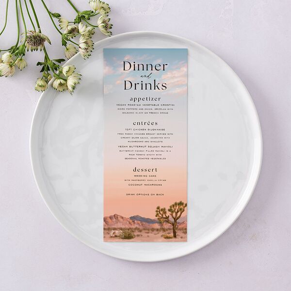 Desert Cactus Menus Peach Fuzz Signature