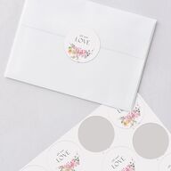 Pastel Flower Arch Wedding Stickers Pink Cotton Circle