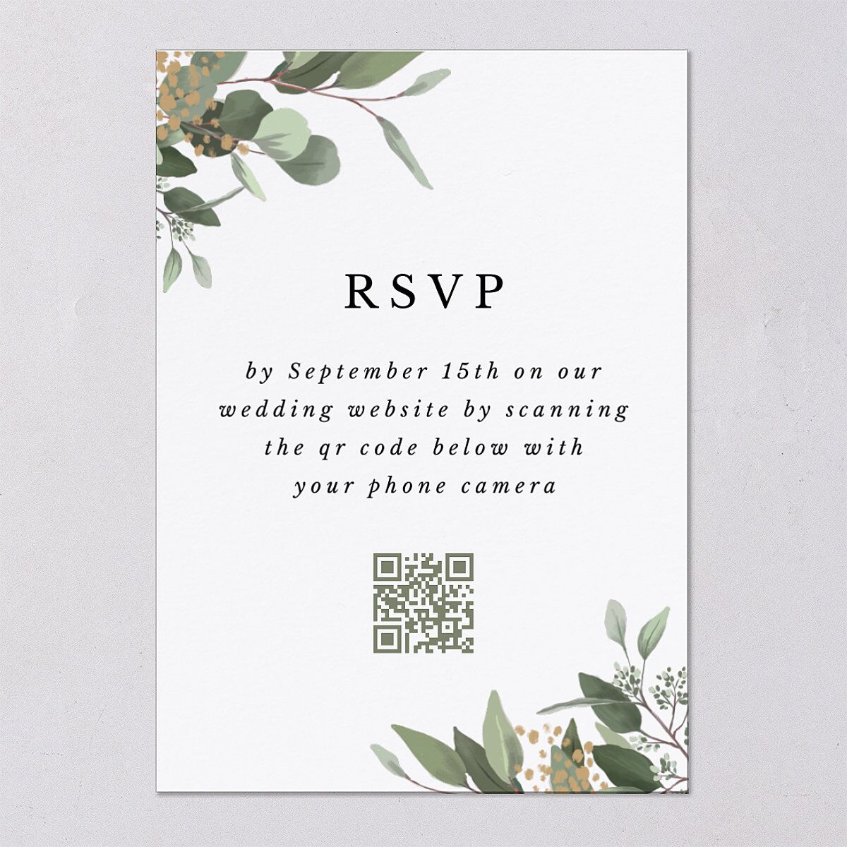 Eucalyptus Frame QR Code RSVP Cards — view 9