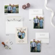 Watercolor Fairytale Trees Save the Date Postcards Slate