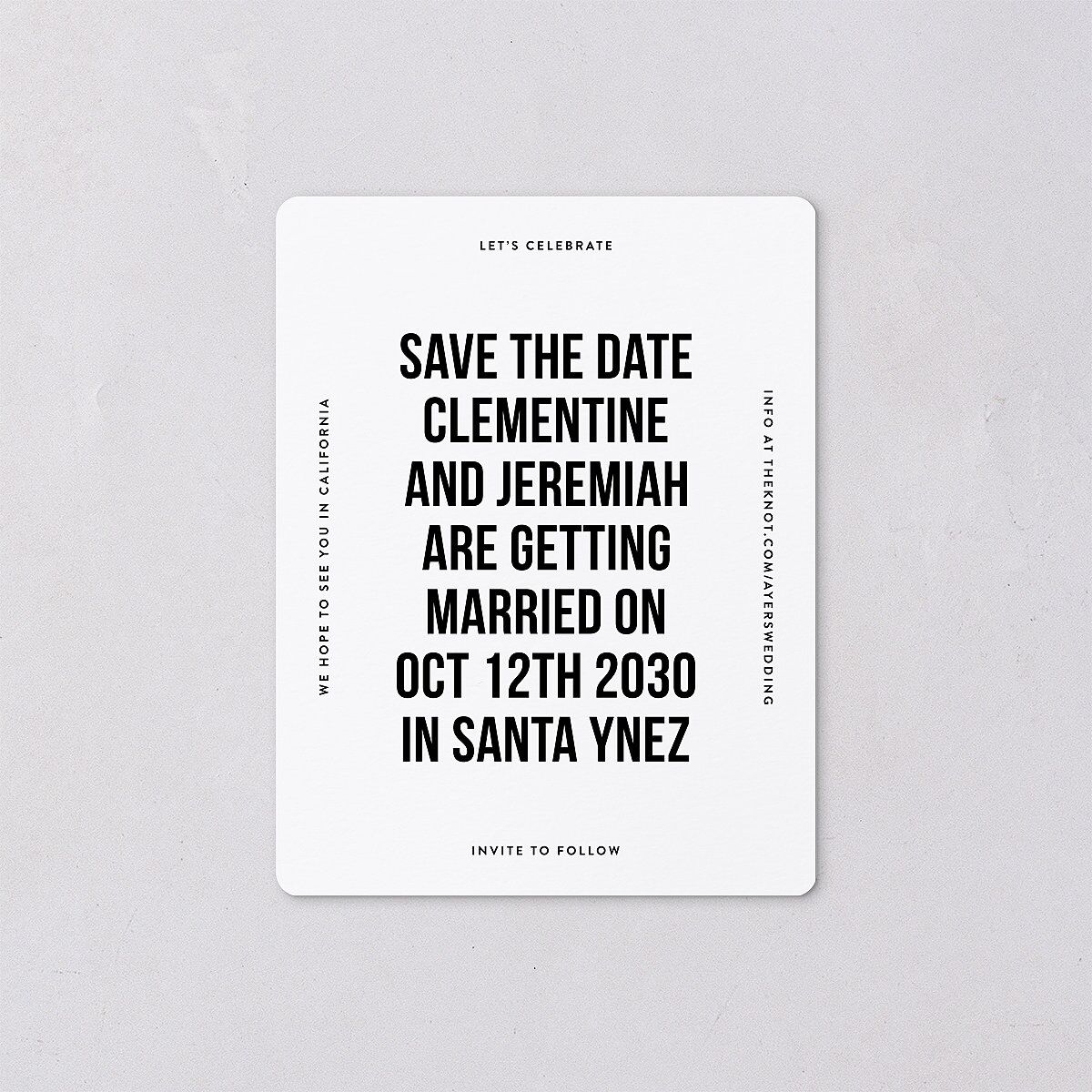 Bold Modern Announcement Save The Date Magnets Pure White Magnet Paper