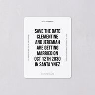 Bold Modern Announcement Save The Date Magnets Pure White Magnet Paper