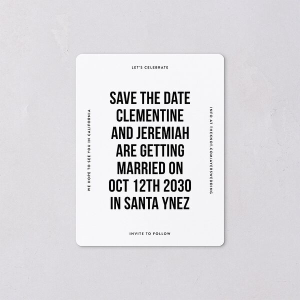 Bold Modern Announcement Save The Date Magnets Pure White Magnet Paper