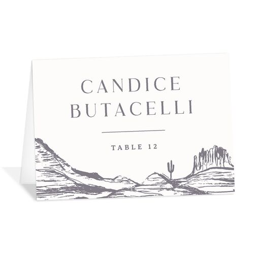 Western Cactus Place Cards Dusty Blue Signature