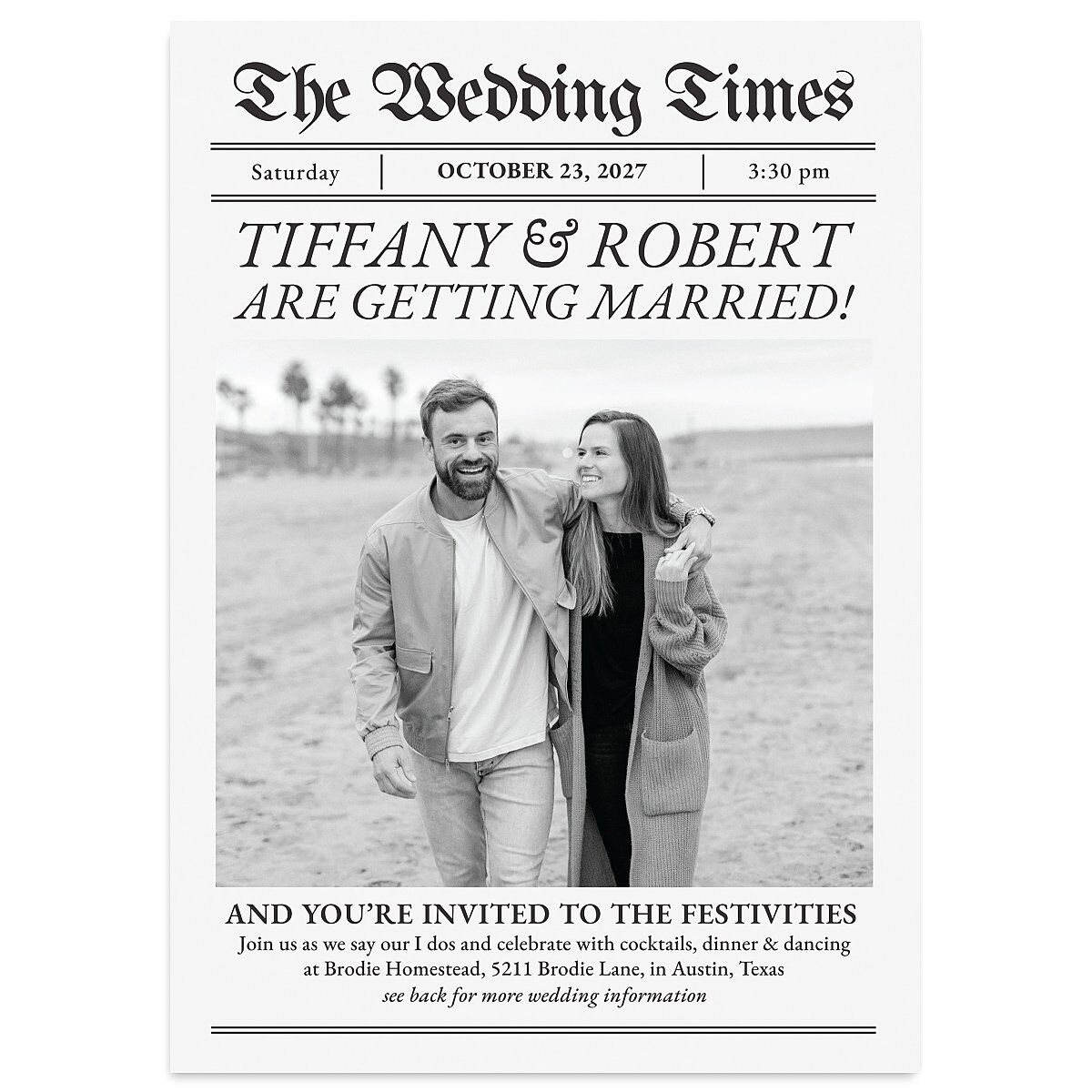 Newspaper Wedding Invitations
