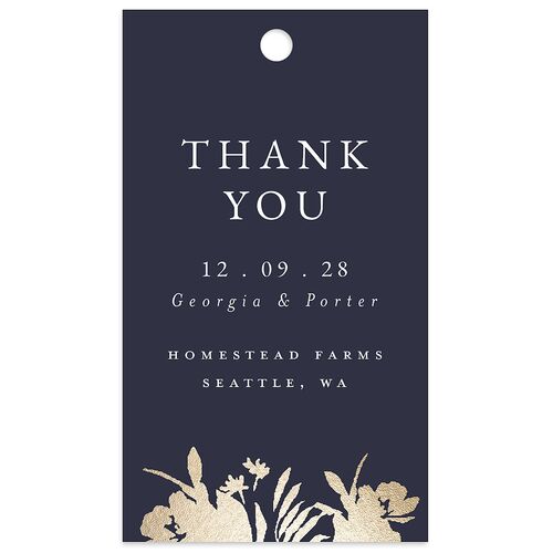 Glistening Garden Favor Gift Tags Gold Midnight Navy Signature