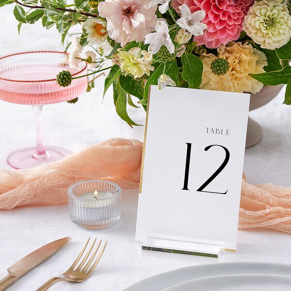 Bar Accent Table Numbers Gold Pure White Signature