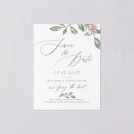 Dusted Calligraphy Save the Date Petite Cards Sea Foam Signature smooth Blank No Standard