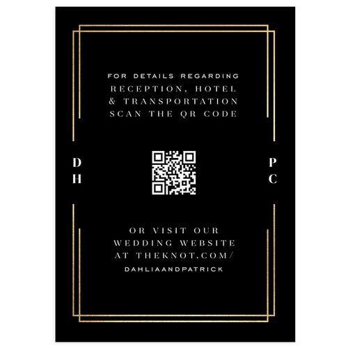 Framed Photo Foil Wedding Event Detail Cards Gold Licorice Signature Standard