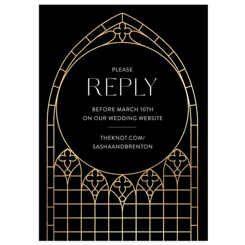 Chapel Arch Wedding Response Cards Gold Licorice Signature Standard