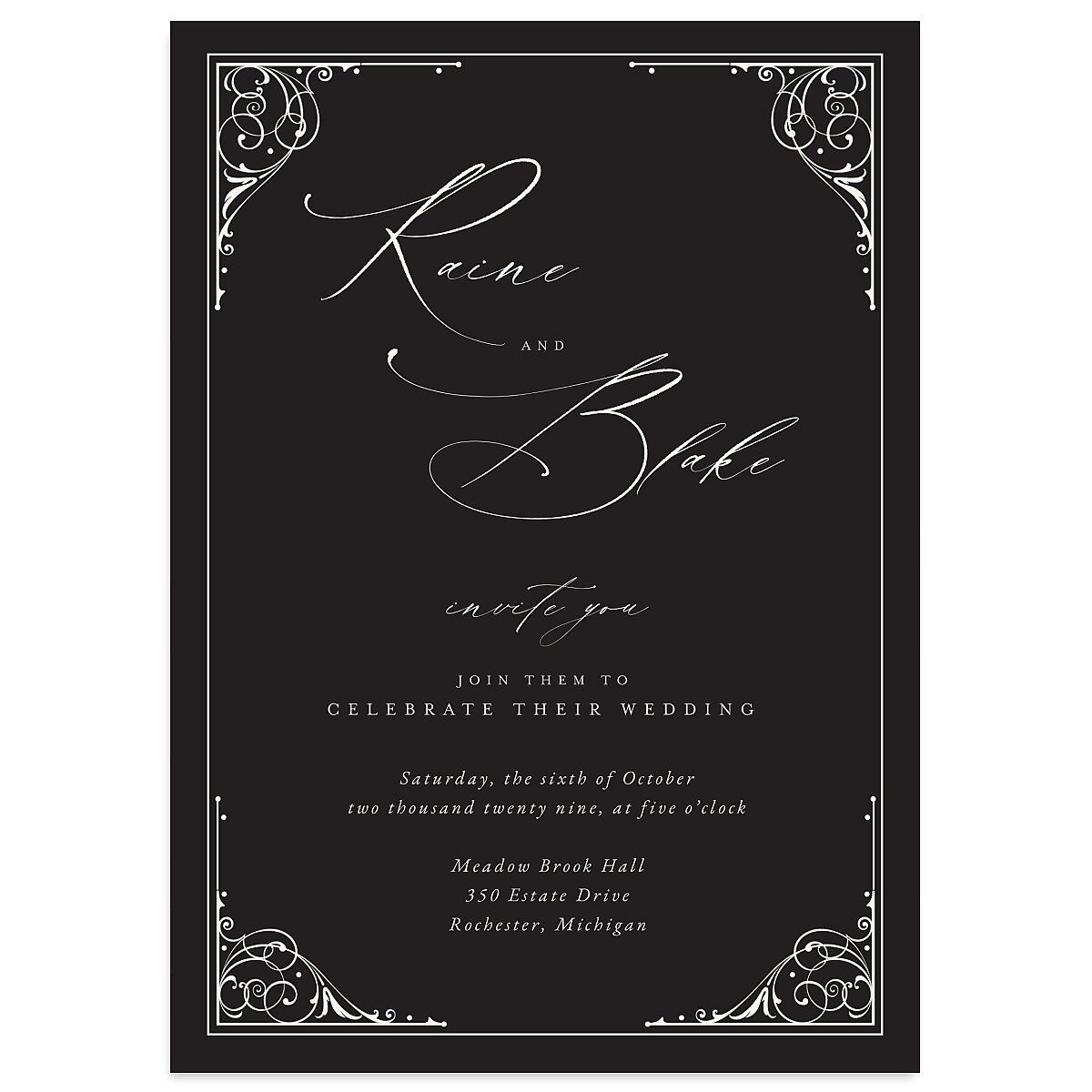 Vintage Gothic Wedding Invitations