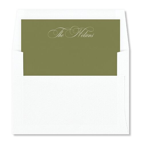 Gilded Wreath Envelope Liners Olive Standard