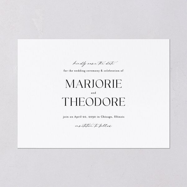 Joyful Union Foil Save The Date Cards Gold Pure White Signature smooth Blank No Standard
