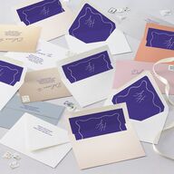 Hand Drawn Wavy Border Wedding Invitations Sapphire Signature Blank No Standard