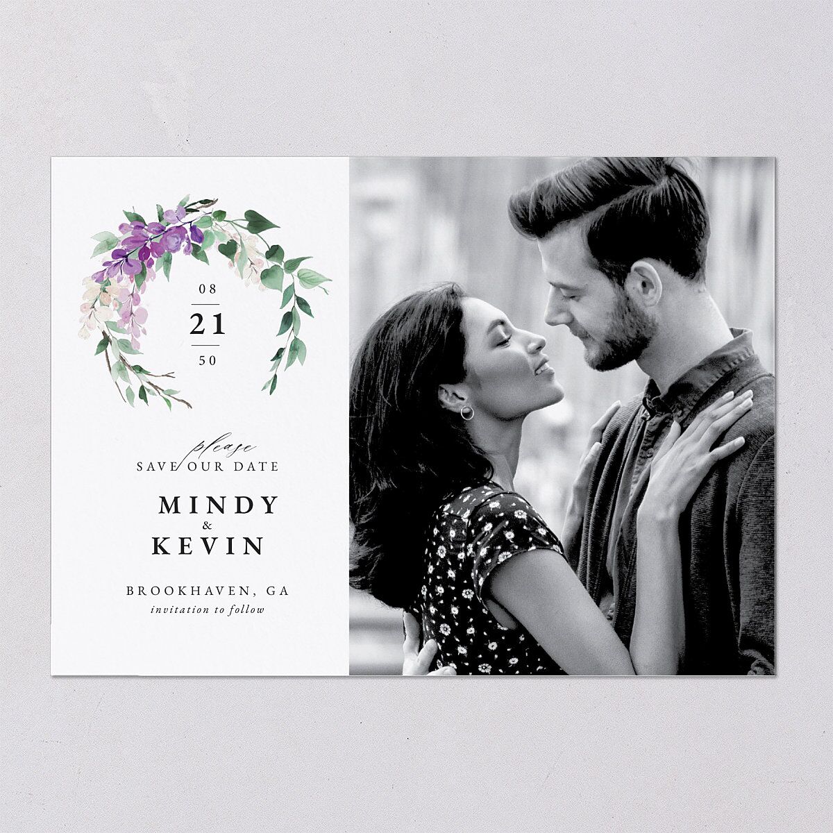 Romantic Wisteria Save The Date Cards — view 9