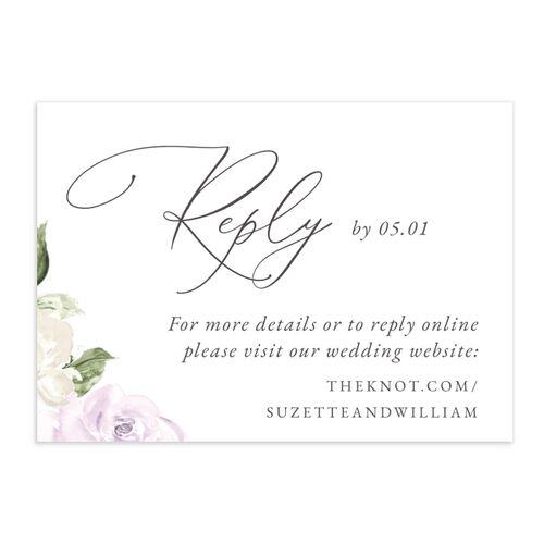 Romantic Garden URL RSVP Cards Amethyst Signature Standard