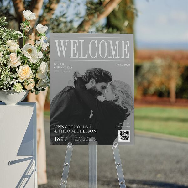 Magazine Cover Standard Welcome Sign Medium Licorice Standard Indoor Foam Core M Welcome