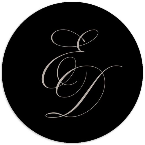 Dark Gothic Roses Wedding Stickers Midnight Circle