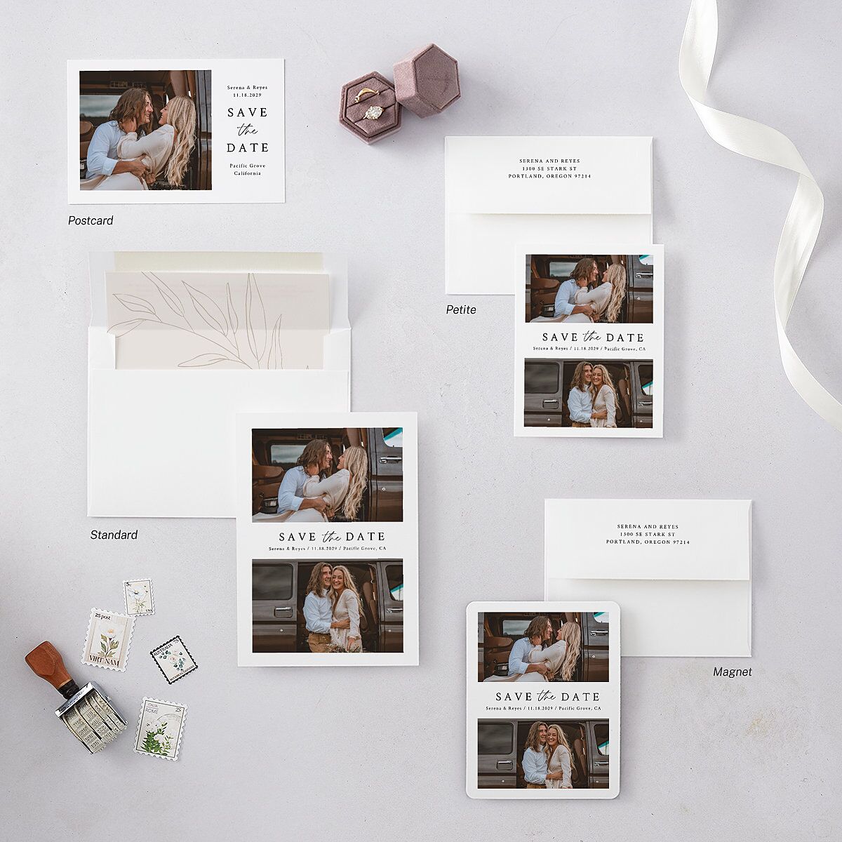 Captured Love Save the Date Postcards Pure White