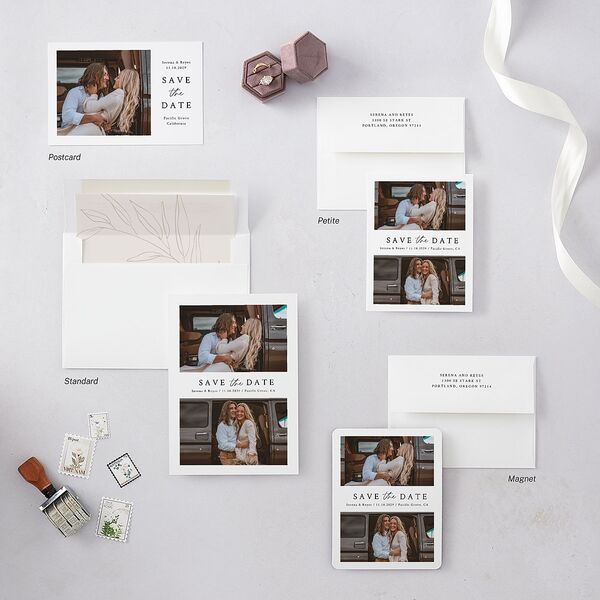 Captured Love Save the Date Postcards Pure White