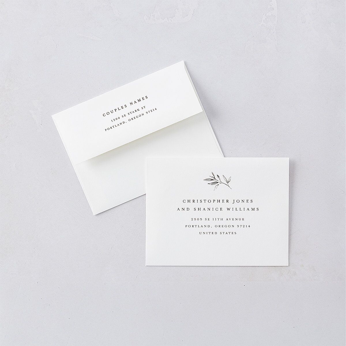 Minimal Leaves Save The Date Magnets — view 4