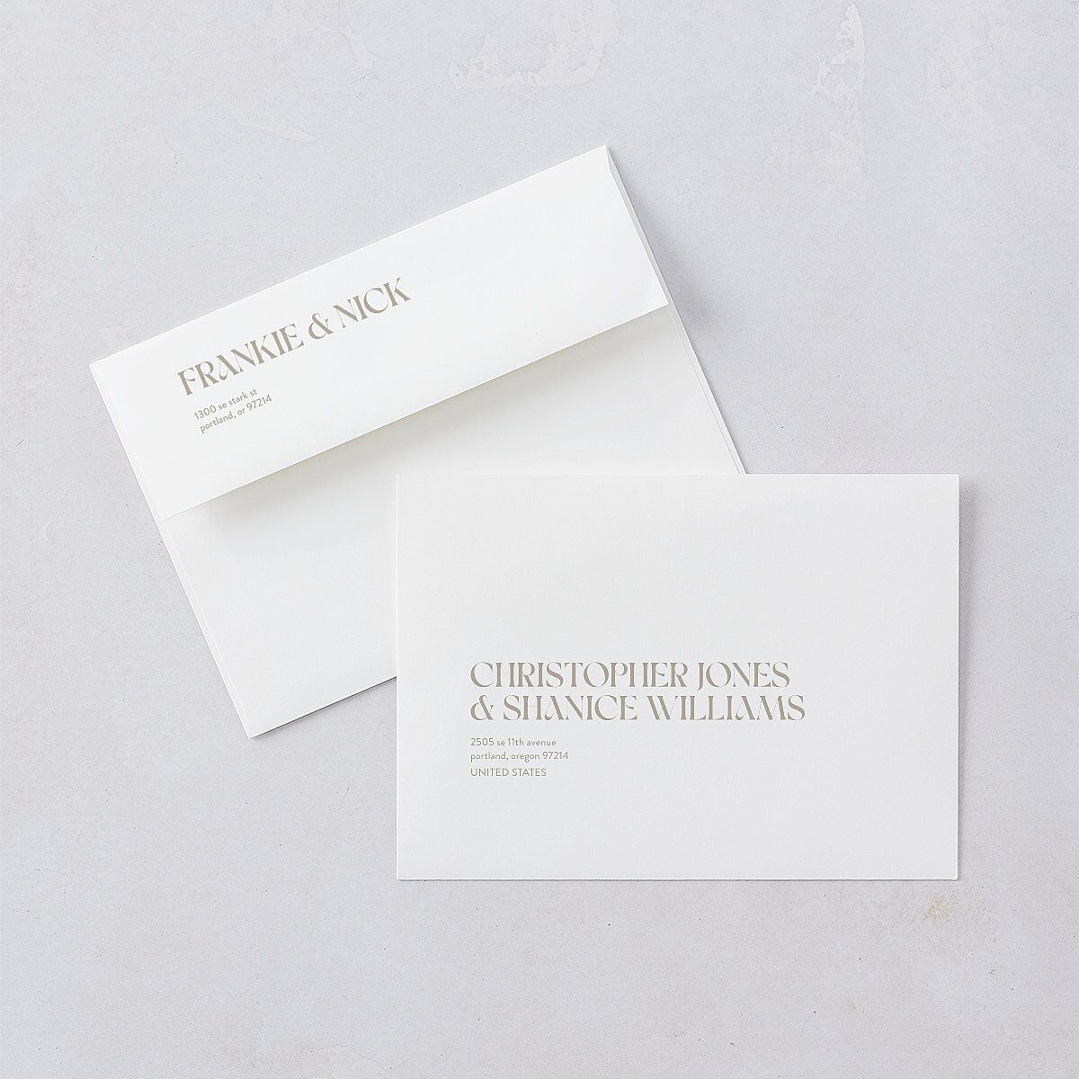 Checked Save the Date Cards Taupe Signature smooth Blank No Standard