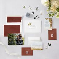 Romantic Vineyard Save the Date Cards Rust Signature smooth Blank No Standard