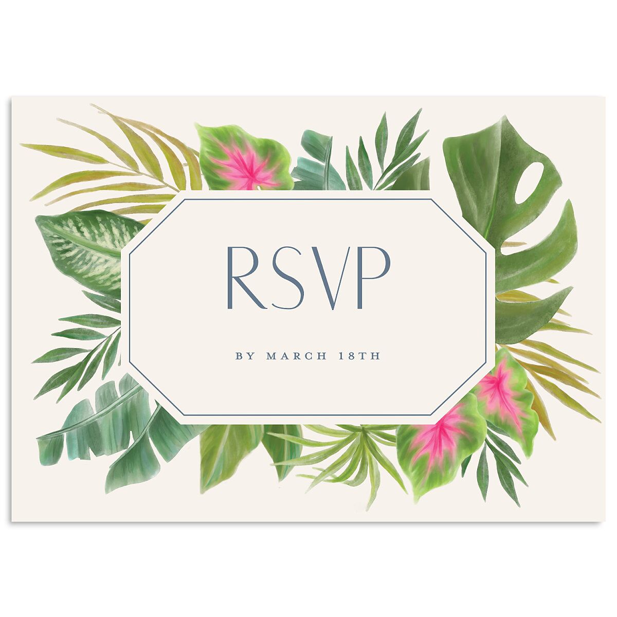 Tropical Frame Wedding Response Cards