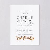 Simple Vine Wedding Invitations Terracotta Signature Blank No Standard