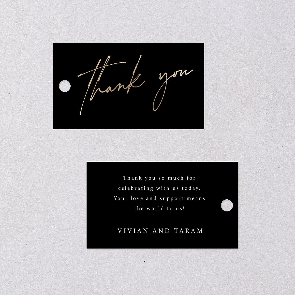 Just Love Favor Gift Tags Gold Licorice Signature