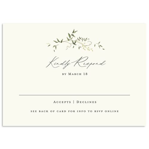 Dainty Fairytale Greenery Wedding Response Cards Hunter Green Signature Standard