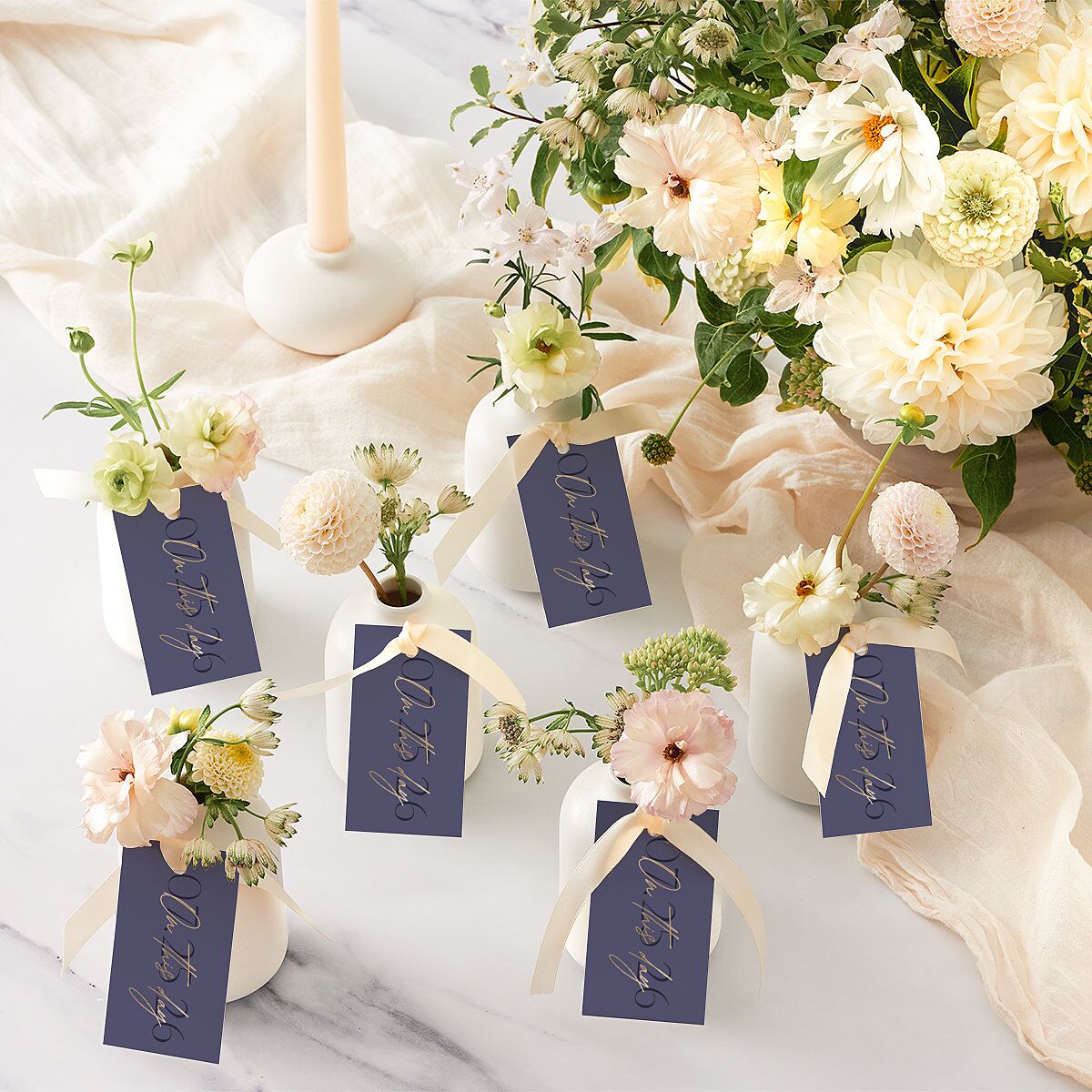 On This Day Favor Gift Tags Gold Midnight Navy Signature