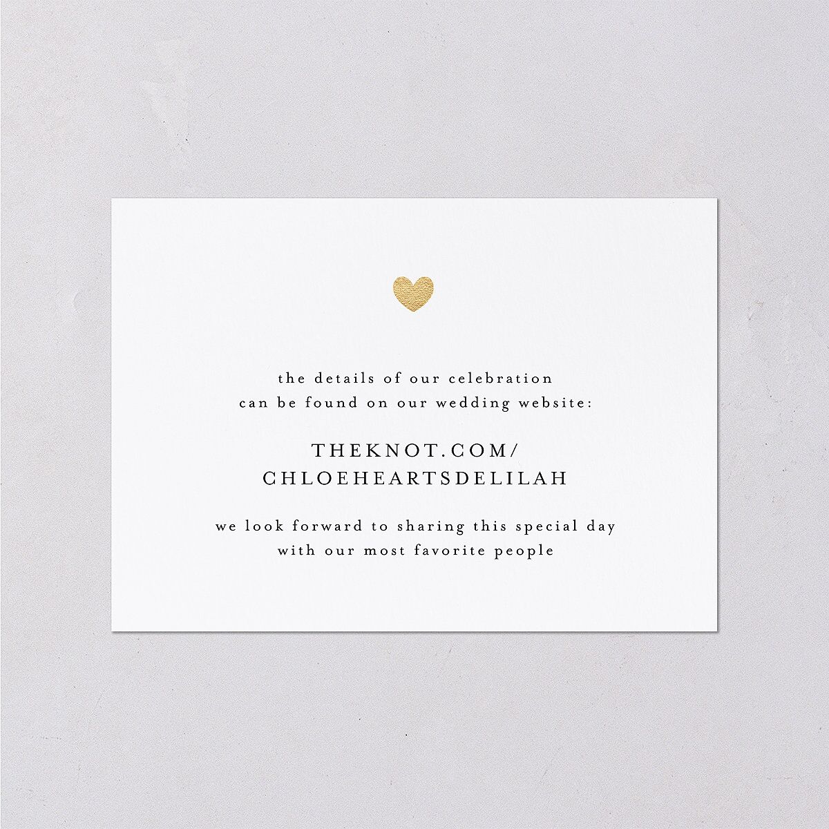 Dainty Heart Wedding Enclosure Cards — view 1