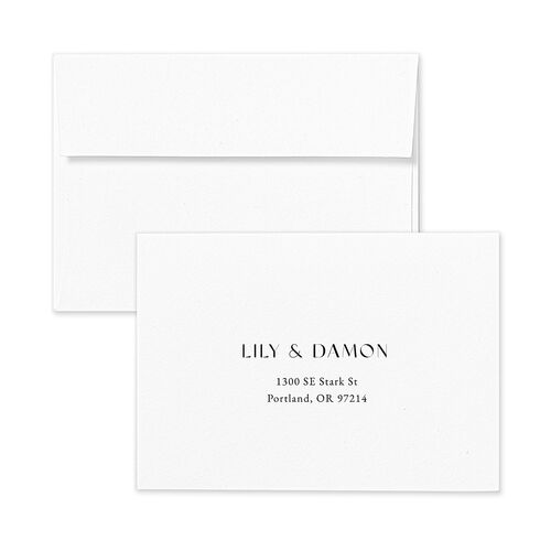 Gothic Floral Response Card Envelopes Blue Pebble Return Address Signature Standard
