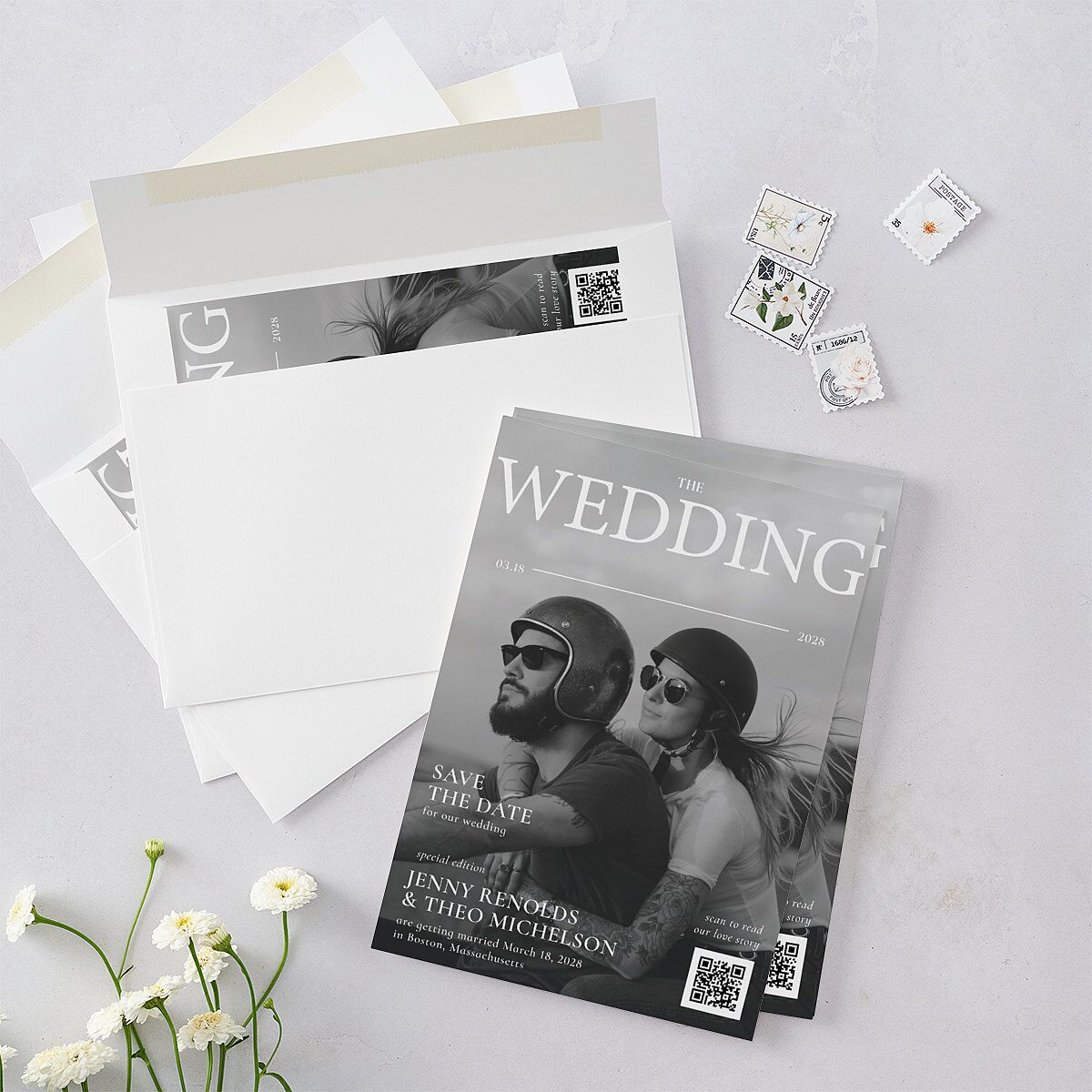 Magazine Cover Save the Date Cards — view 5