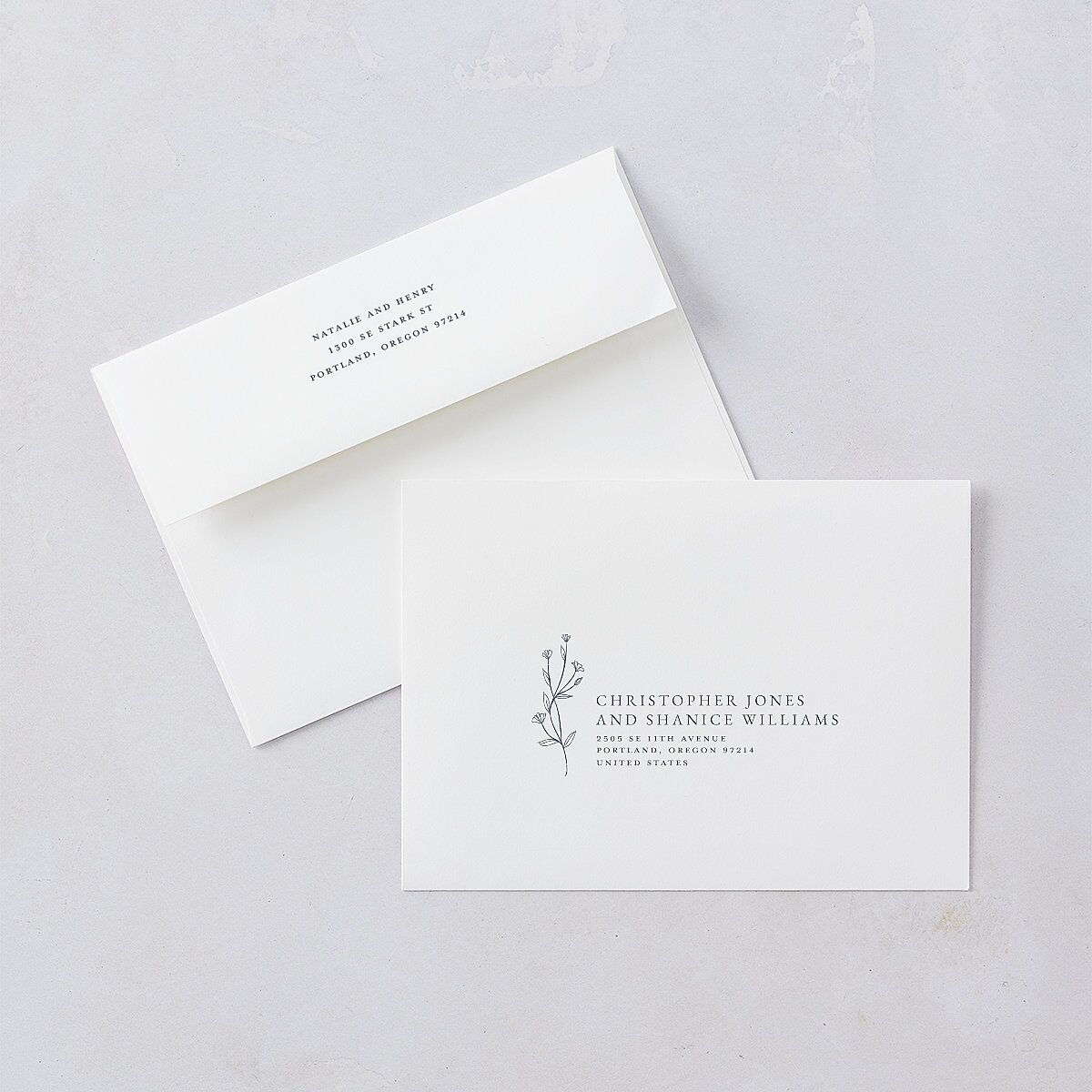 Natural Monogram Save The Date Cards Midnight Navy Signature smooth Blank No Standard