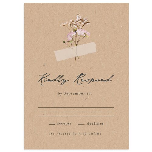 Scrapbook Photo Wedding Response Cards Tan Signature Standard