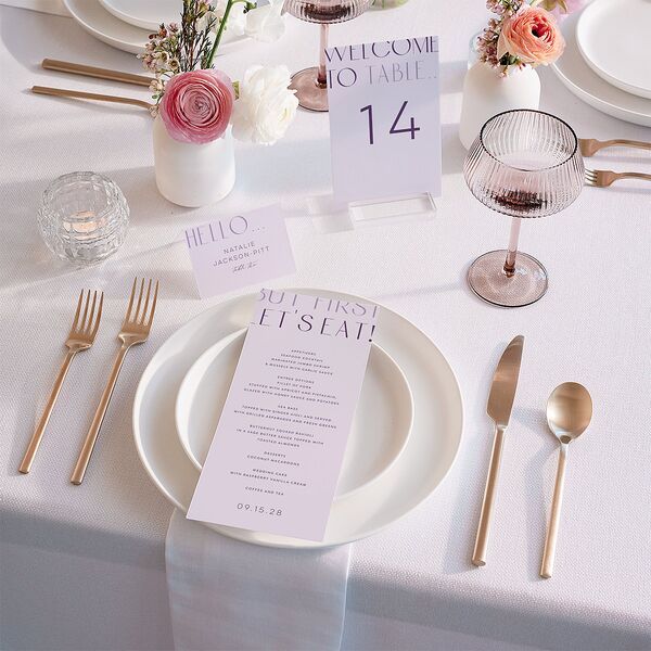 Real Talk Menus Sheer Lilac Signature