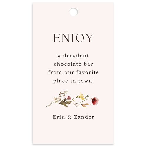 Simple Bohemian Wildflowers Favor Gift Tags Soft Pink Signature